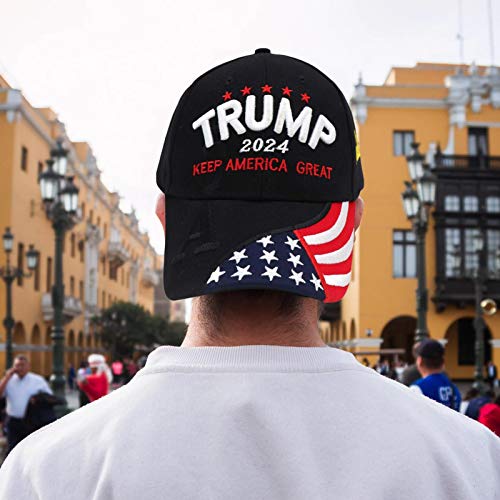 Maak Amerika weer geweldig Hat, Trump 2024 Amerikaanse vlag geborduurde pet, verstelbare Keep America Great Baseball Hat - Image 6