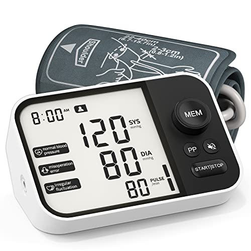 Blood Pressure Monitor Upper Arm BP Cuff Machine Automatic Blood Pressure Machine Kit with Cuff 8.7-16.5inch - 240 Sets Memory with Storage Bag