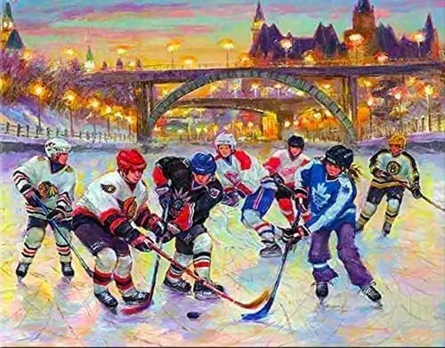 Hockey Game Puzzles for Adults 1000 Pieces, Competition Jigsaw Puzzle Challenging Educational Fun Family Activities Games Toys Gifts for Home Decor
