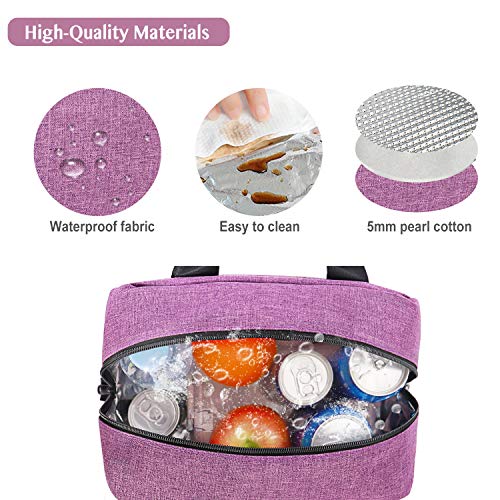 Homespon Insulated Lunch Bag Lunch Box Cooler Tote Box Cooler Bag Lunch Container For Women/Men/Work/Picnic,Large Purple #TOP3