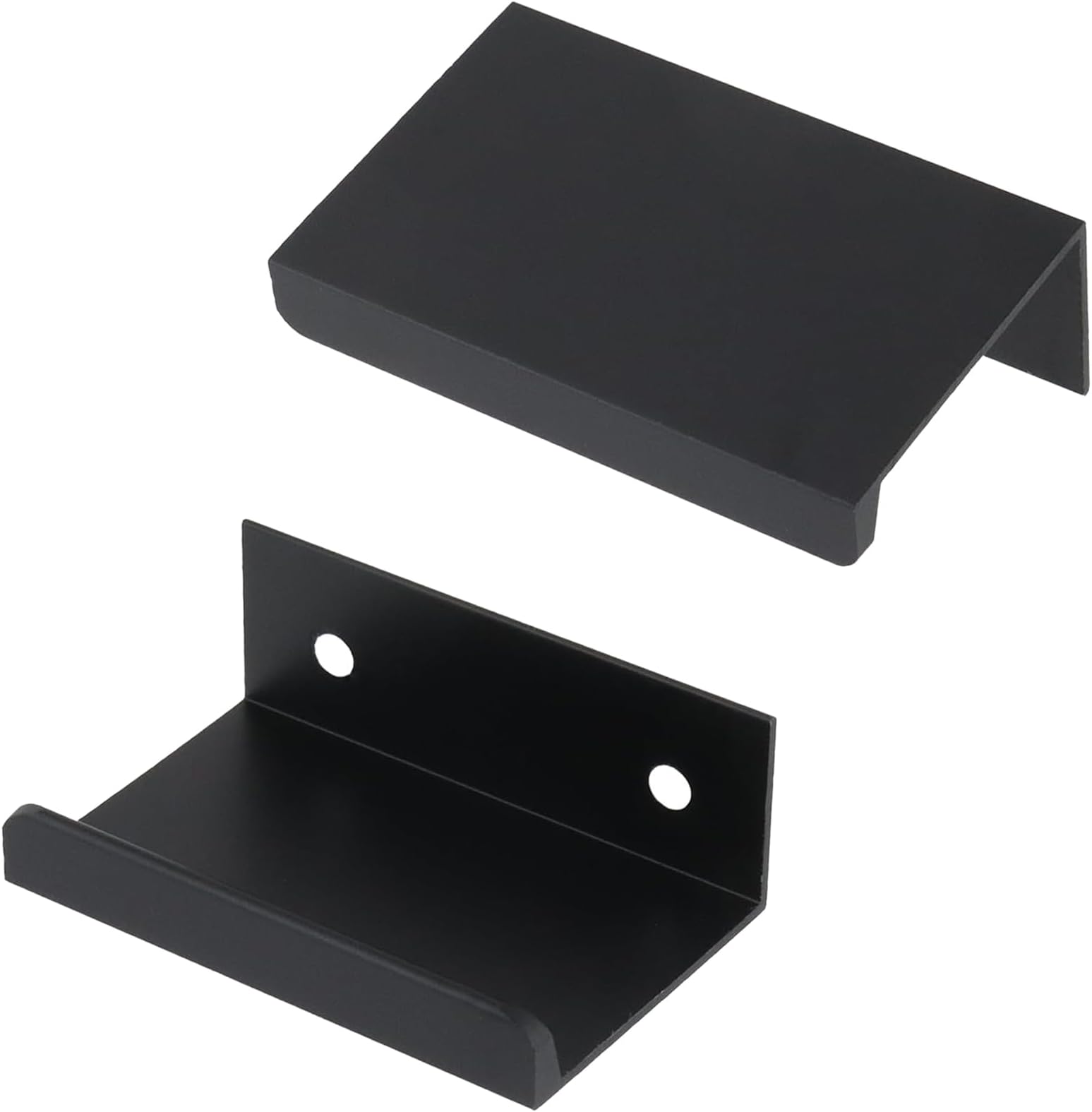 1.97 Inch Black Finger Pulls 10Pcs, 1.26 Inch Hole Spacing, Aluminum Alloy Edge Pulls Furniture Handle, Back Mount Concealed Handles for Cabinets, Cupboard, Drawer, Dresser, Wardrobe