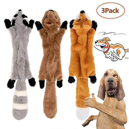 YAMI 3 Paquet Chiens Jouets à mâcher interactifs Jouets à couinement pour Chiens Jouets en Peluche pour Petit Chien Moyen