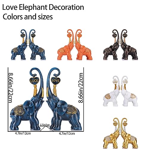 Estatua de Elefantes Azul Juego 2 Piezas Decoración Hogar miniatura 2
