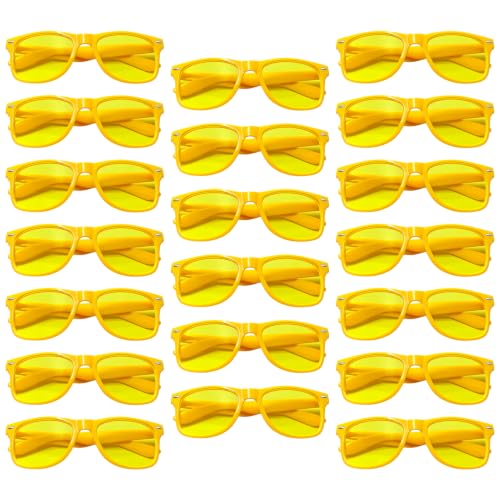 Pibupibu 20 Pack Yellow Sunglasses Bulk Adults