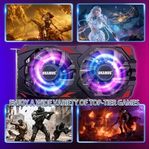 Image of RX 590 8GB 2304SP Gaming Graphics Card GDDR5, 256bit PCIe 3.0 x16,8-Pin Input DirectX 12 GPU for Gaming PC, DPx2+HDMI Output, 1080P Display, Dual Fan Cooling with Low Noise and Quiet Work
