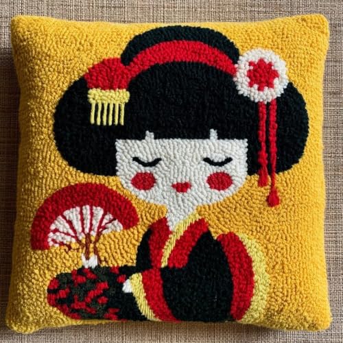 Kit de cojín con gancho de pestillo de Geisha japonesa para fundas de sofá