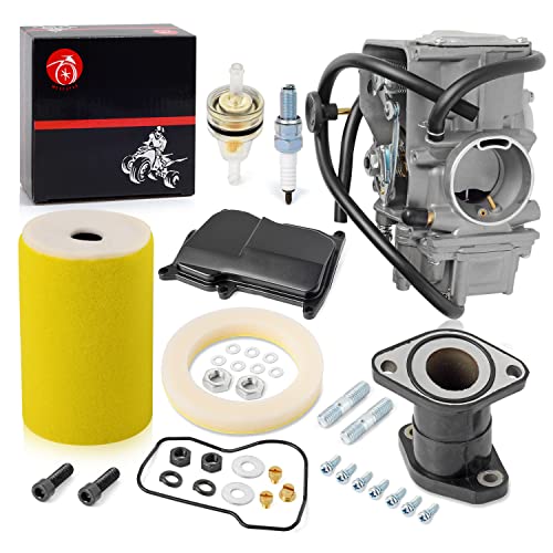 Carburetor Carb and Air Filter Foam Intake Manifold Compatible with YAMAHA 1987-1998 Big Bear 350 1987-1995 Moto 4 YFM350ER 1996-1998 Kodiak 400
