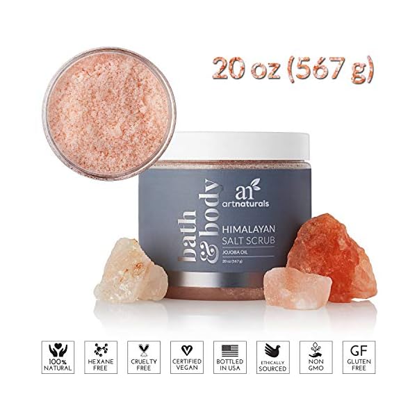 artnaturals Himalayan Body Scrub and Face Scrub - (20 Oz) - Deep Cellulite Cleansing Exfoliator with Sugar, Shea Butter, Exfoliating Himalayan - Natural Pink for Hand, Skin and Facial - Men and Women