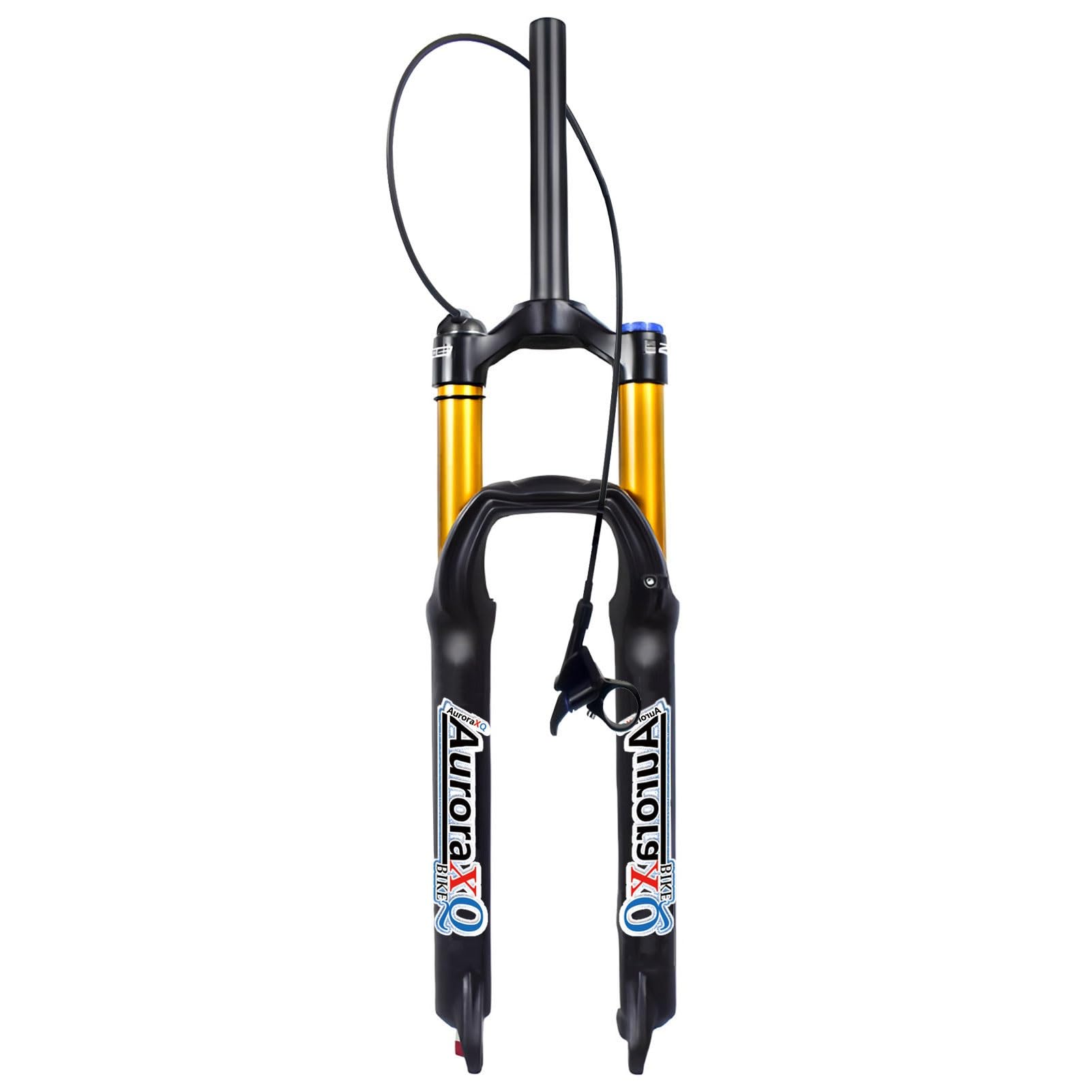 Forcella Anteriore Ammortizzata AuroraXQ per Mountain Bike da 26/27,5/29 Pollici, Escursione di 160 mm, Regolazione del Ritorno, sgancio rapido QR da 9 mm, Forcella ad Aria Dritta/