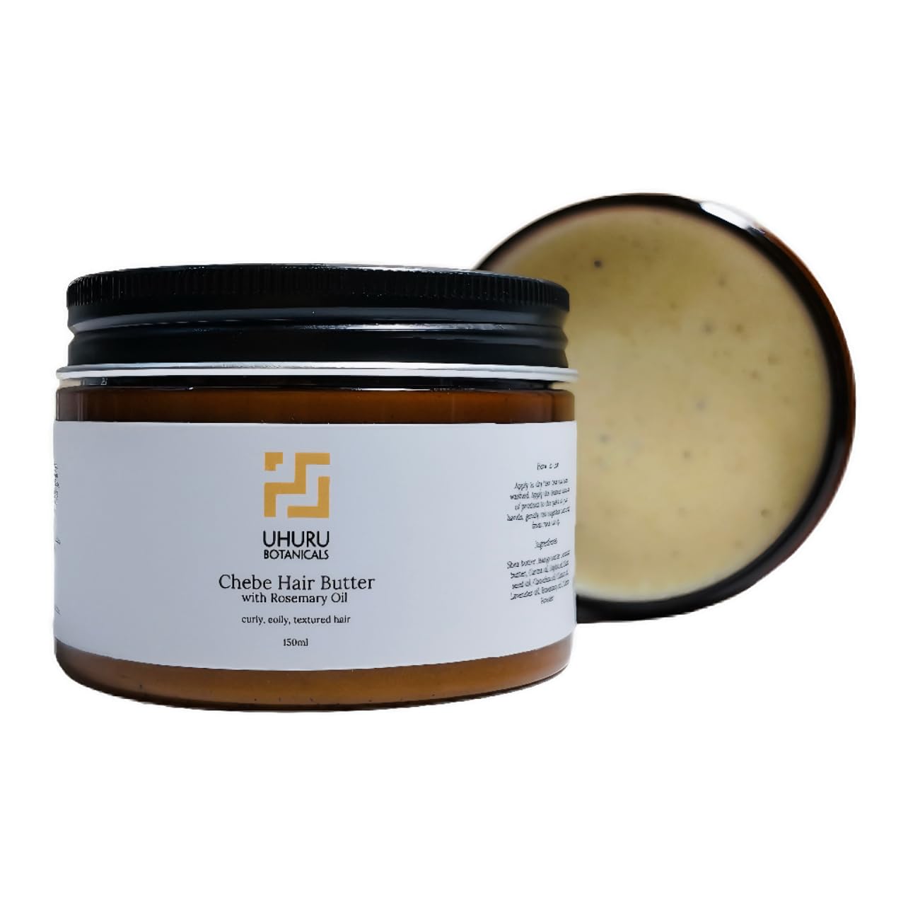Chebe Hair Butter - Vegan Natural Hair Growth with Rosemary oil, Paraben Free, Shea Butter Raw and Hair Treatment Suitable for Every Hair Type with Castor oil, 150g, 4oz