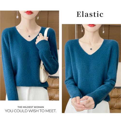 Cashmere Sweaters for Women, 100% Cashmere Soft V Neck Warm Luxurious Lightweight Long Sleeve Pullover Sweater2