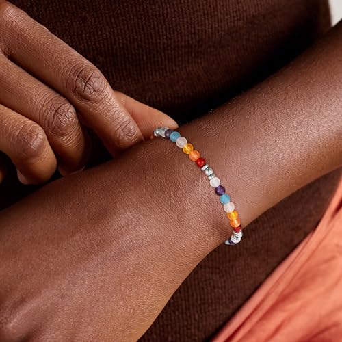 Image of Zocomi Natural Healing Crystal Bracelet for Women, Anxiety Relief Triple Protection 7 Chakras Jewelry Gift for Friends Daughter Mom