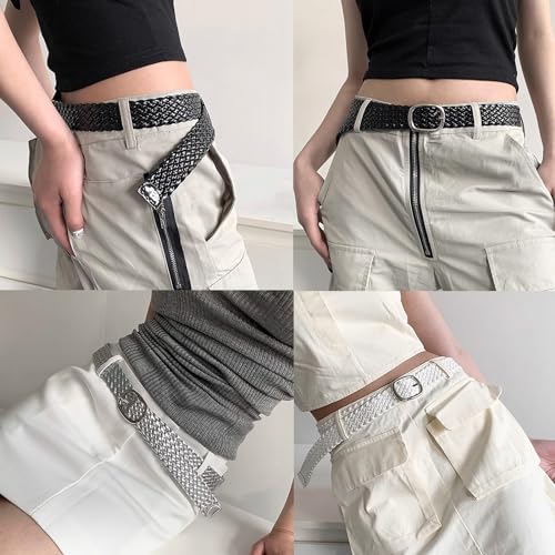 Braided Waist Belt For Cowboy Cowgirl With Metal Buckle Vintage Belt Hot Girl WaistChain Braided Oversize Belt4