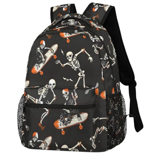 Halloween Skull Backpacks for Boys Girls Kids Funny Soprt Skuu Lightweight 16 Inch School Backpack Laptop College Bookbag Travel Casual Daypack Hiking Camping Computer Rucksack Medium3