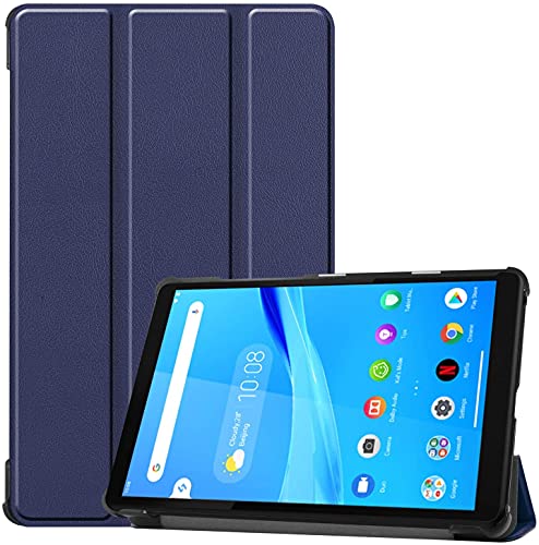 TRkin Lenovo Tab M8 TB-8505X /F モデル専用 タブレット ケース 超薄型 Lenovo Tab M8 TB-8505X /F のペアリング & 充電に対応 オートスリープ/ウェイク スリム 軽量 シルク手触り Lenovo Tab M8 TB-8505X /F 三つ折りスタンド リバウンドマグネティックスマートケース機能付き 衝撃吸収 高級PU レザー全面保護型 ケース Lenovo Tab M8 TB-8505X /F 専用 カバー (ネイビー)