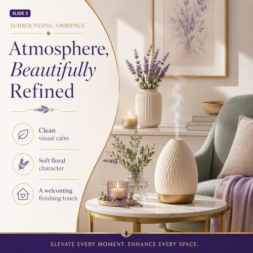 Image of AROMATICO Lavender Diffuser Oil with Strong, Long-Lasting Aroma. Premium Aroma Oil for Homes, AROMATICO Lavender Diffuser Oil with Natural Aroma for Humidifiers, Homes, Offices & Showrooms, Candle and Soap Making | Fragrance for Aromatherapy | Essential Oil for Diffuser and Aromatherapy - 250 ml