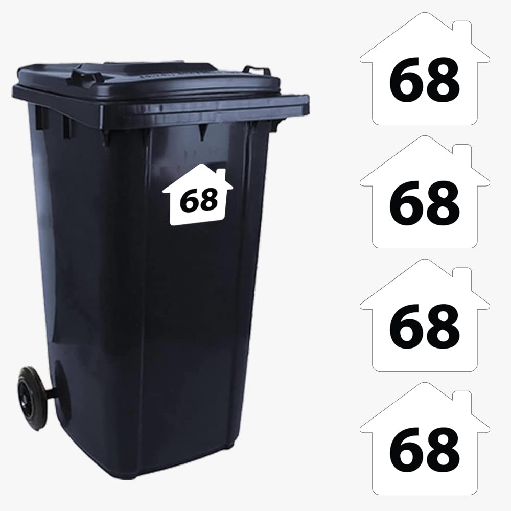 Custom Wheelie Bin Stickers | House Number In Floral Wreath | Waterproof Bin Numbers Multipack 2-4 - Foto 3