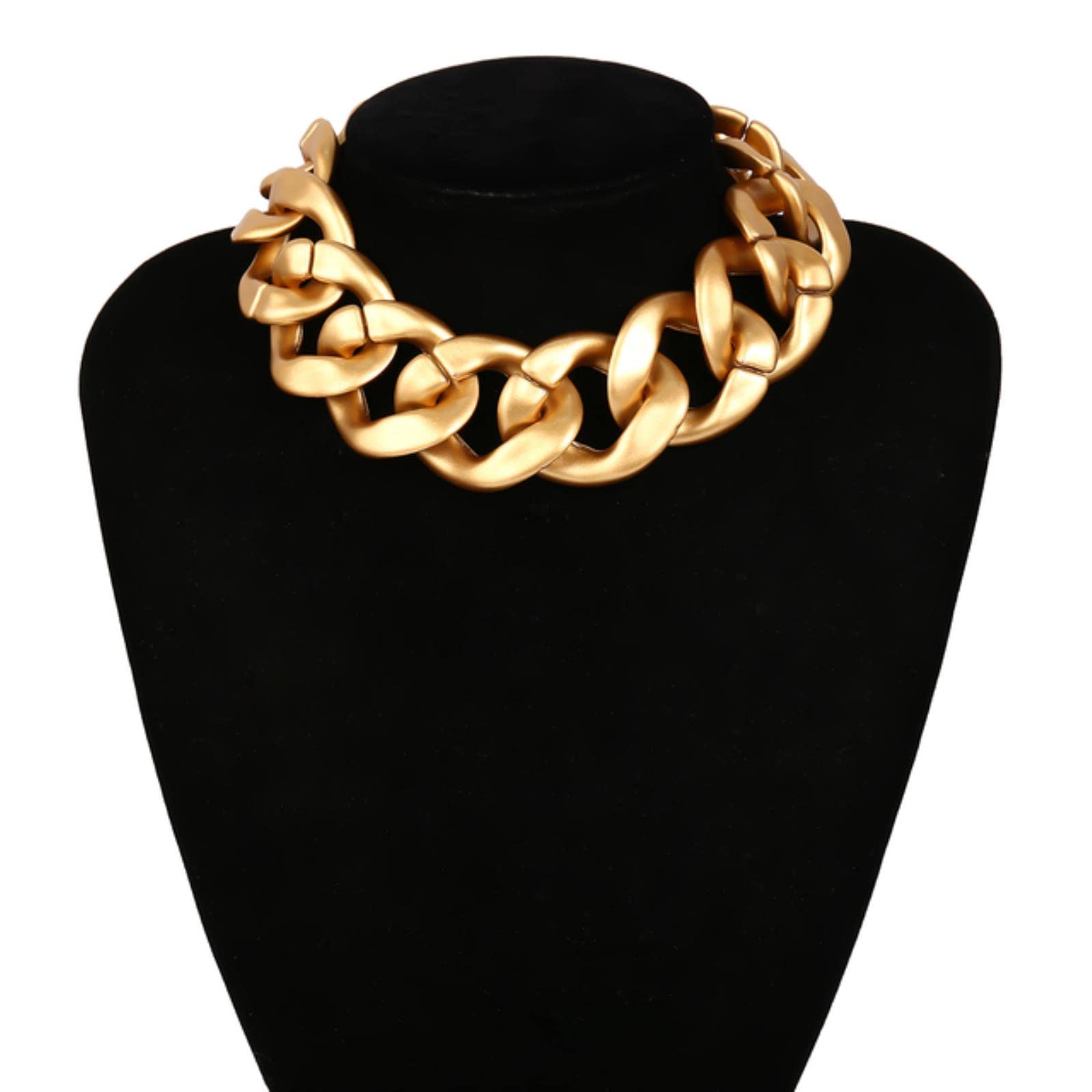 Wszjln Women's S02 Thick Material Exaggerated Big Choker Necklace Collar For Hiphop Chunky Chain Necklaces On The Neckjewelry
