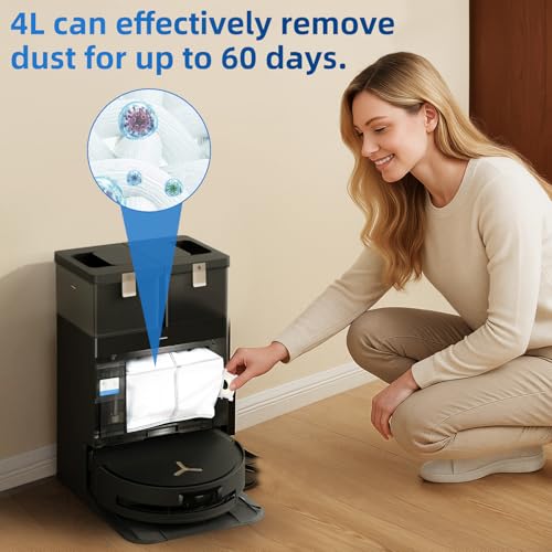 Image of 10 Pack Dust Bags Replacement for ECOVACS DEEBOT X8 PRO OMNI /X9 PRO OMNI /X12 PRO OMNI /T50 Pro OMNI /T80 OMNI /T90 OMNI Vacuum Robot, 4L Activated Carbon Bags Replacement Vacuum Station Accessories
