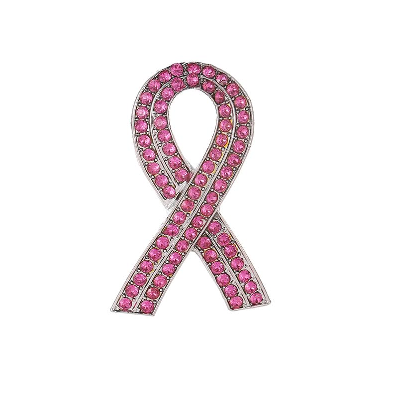 Image of Pink Ribbon Breast Cancer Awareness Brooches Pin, Love Faith Strength Hope Butterfly Brooches Pin, Rhinestone Pink Ribbon Hope Pin Brooch