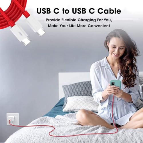 Image of Auto Pearl Type-C Super PD-02 Data Cable Type-C to Type-C, PD Data Sync Fast Charging Cable, All Type C Devices, RED, 1 Meter Compatible with BRV