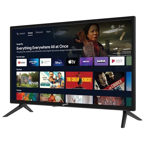 Image of Supersonic SC-2450GTV-A 24-inch DLED SMART HDTV with Google Assistant, ATSC & NTSC System, HDMI USB Input, WiFi, 1080p Resolution, 16.7M Colors,60Hz Refresh Rate, Bluetooth, AC /DC Compatible