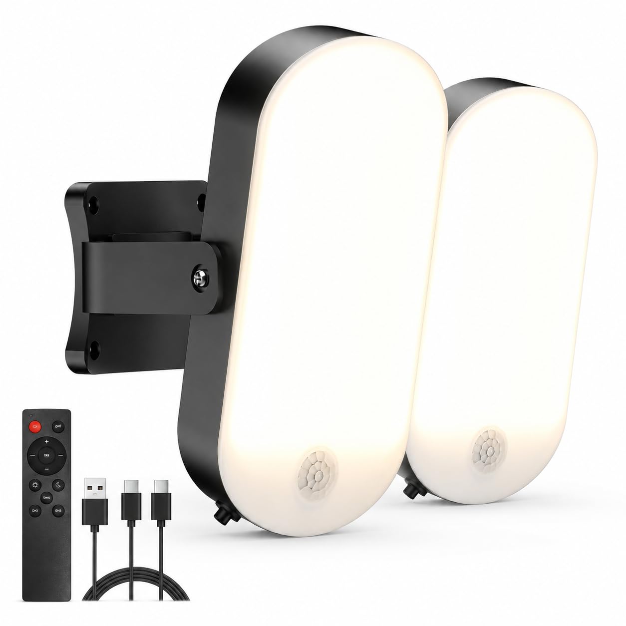 vfuni Motion Sensor Outdoor Light, 600 Lumen, 10000mAh Rechargeable, 3 Modes, 3 Color Tem…