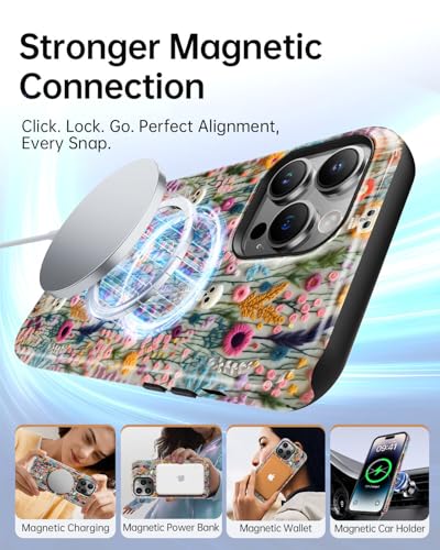 Coque iPhone 14 Pro Max fleur squelette silicone compatible MagSafe - 3