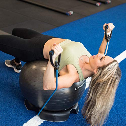 DYNAPRO Exercise Resistance Bands – Adjustable, Comfort Handles, Professional Quality - Workout Guide Included, Perfect for Any Home Fitness Training Program Sold Individual or Set (Five Bands)