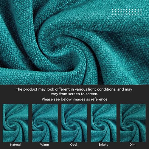 Image of Encasa XO Thick Chenille Throw Pillow Covers Set of 1 | Azul Blue - (16 inchx16 inch) (40x40 cm) | Decorative Accent Square Throw Pillow Cases for Couch, Home Decor, Sofa