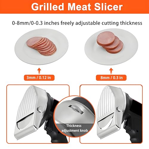PioMue Handheld Electric Kebab Meat Slicer, Kebab Slicer Cutter Professional Electric Kebab Knife,80W, 2 Blades, for Lamb, Pork and Chicken Wired - Image 6
