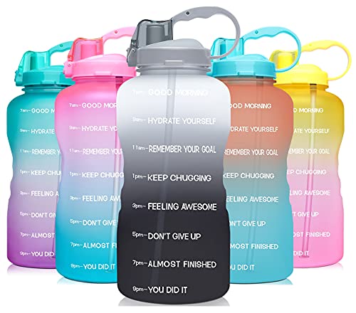 Venture Pal 64 OZ Water Bottle with Motivational Time Marker & Straw - Leakproof BPA Free Reusable Flip Top Water Bottle for Sports and Fitness Enthusiasts