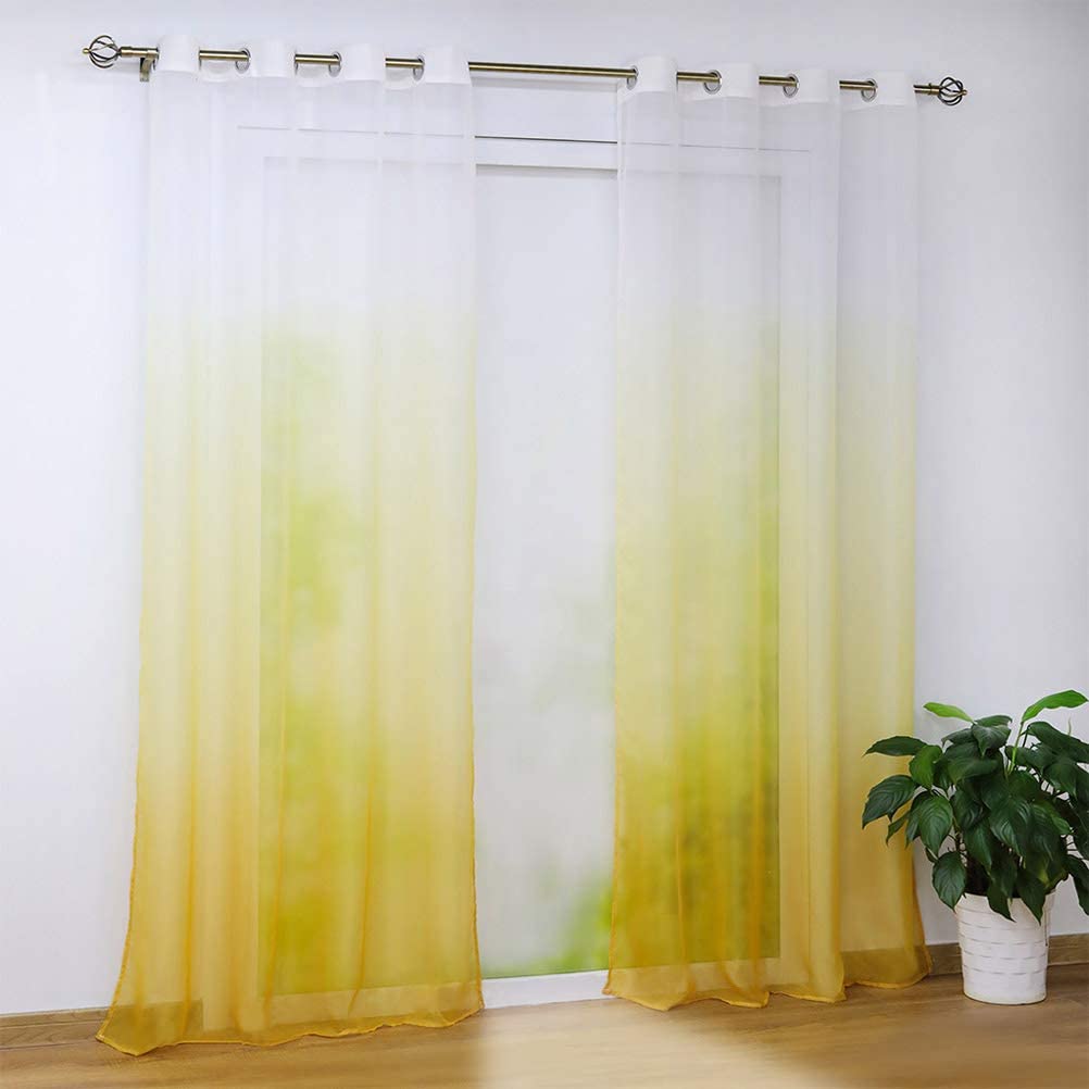 Rideaux voiles jaunes pour illuminer la chambre d'enfant ou la pépinière
