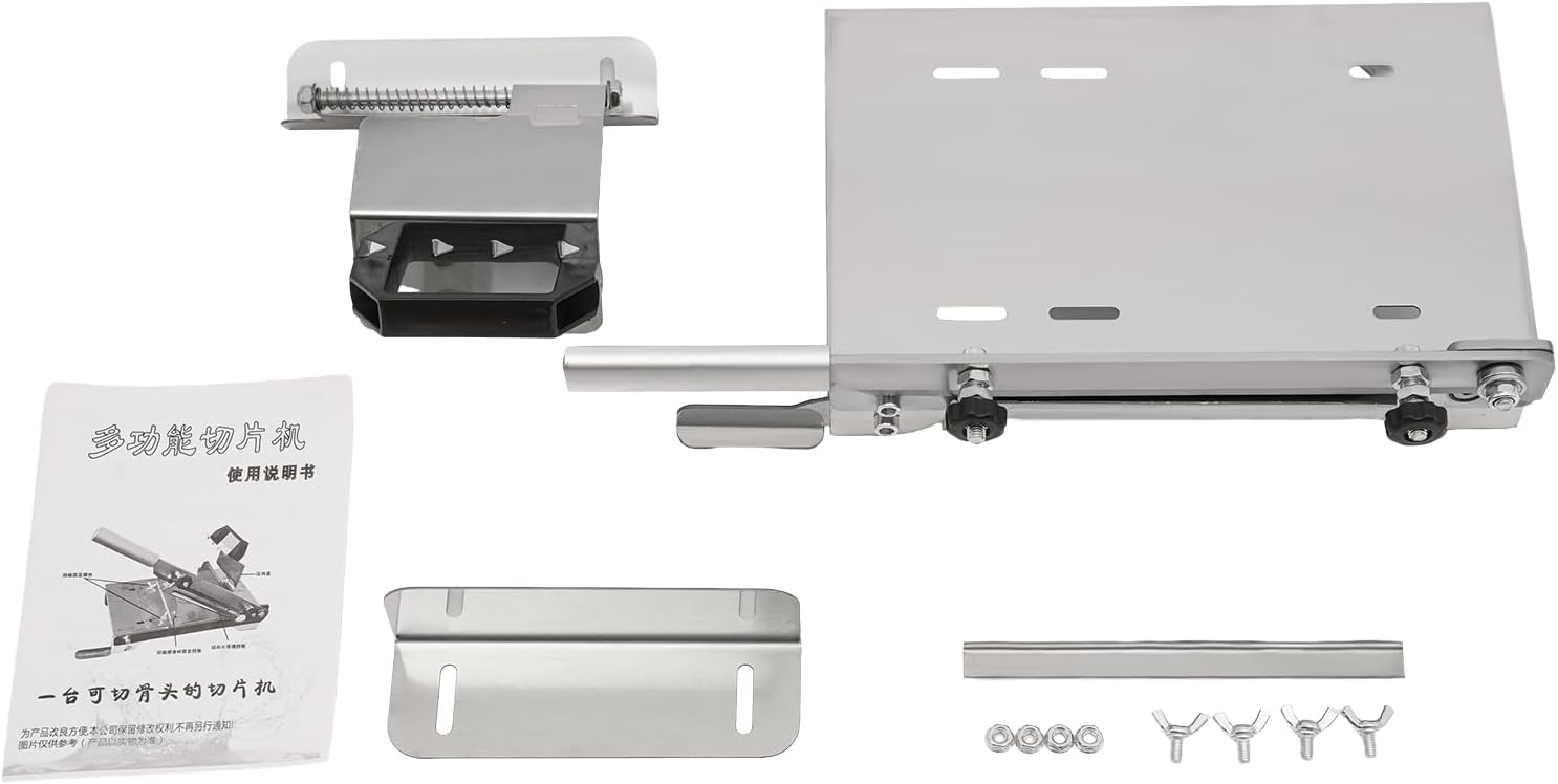 Manual Meat Slicer, Stainless Steel Frozen Meat Food Slicer Beef Mutton Household Vegetable Food Slicer Slicing Machine for Fish Chicken Restaurants and Home