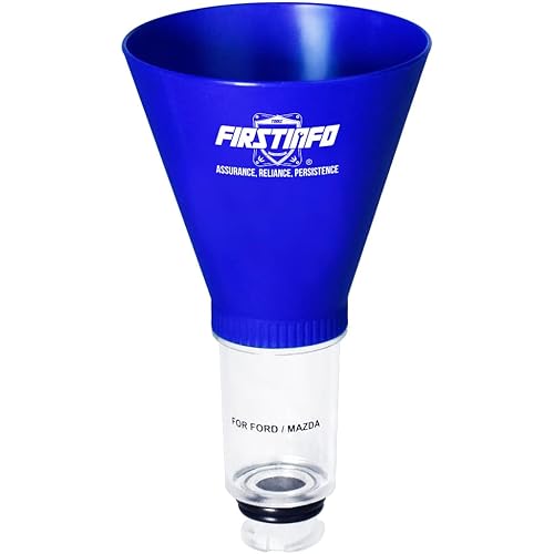 FIRSTINFO F3553FR - Embudo de aceite de motor para la mayoría de vehículos Ford, Mazda y Mercury, herramienta de llenado de aceite sin derrames,