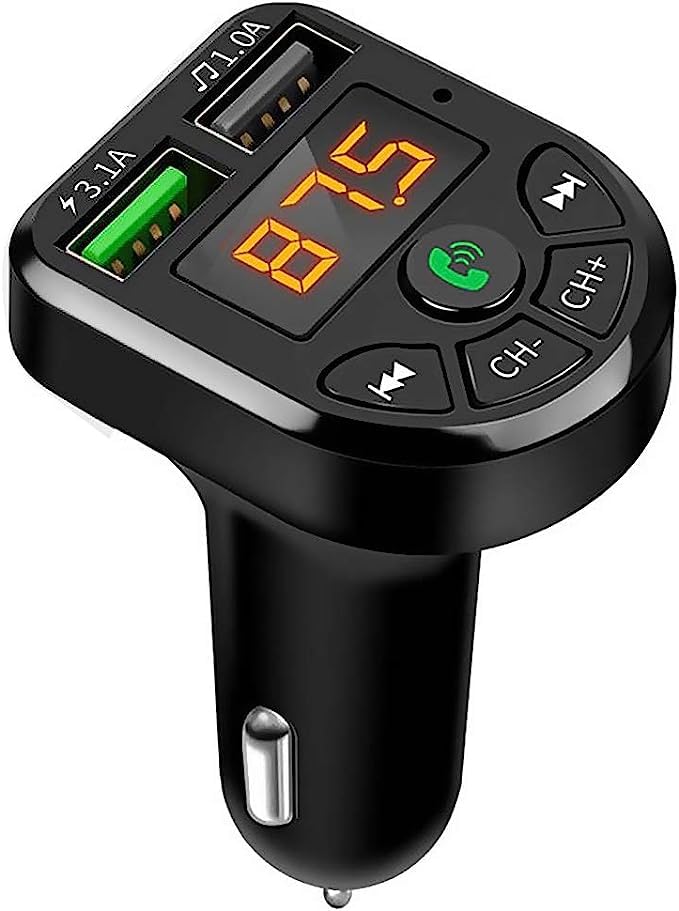 Wireless Bluetooth FM Transmitter, Car Radio Audio Adapter Bluetooth MP3 Player Handsfree Calling, Fast Car Charger for iPhone 7 8 X 11 12 13 14 pro max/Samsung S20 S21 FE S22 S23 + Ultra All Mobiles