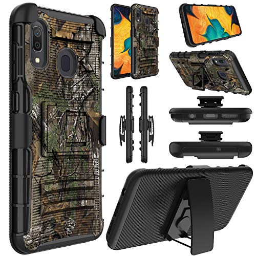 Galaxy A20 Case, Galaxy A30 Case, Elegant Choise Hybrid Holster Heavy Duty Shockproof Full Body Protective Cover Case with Kickstand and Swivel Belt Clip for Samsung Galaxy A20 / A30 (Camouflage)