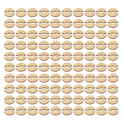 Namvo 100 Botones de pompón para Sombreros, Botones de Madera Hechos a Mano, botón extraíble, Soporte para Cierre Artesanal, Accesorios de Costura para Tejer Crochet