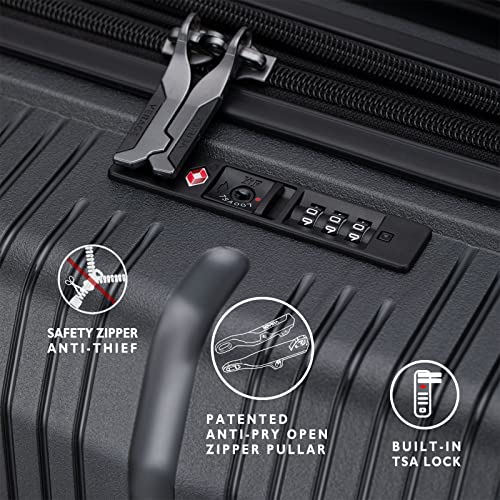 Image of Verage Carry On Luggage with Spinner Wheels, Expandable Hardshell Spinner Suitcase for Travel, TSA Approved (Checked-Large 28-Inch, Black)