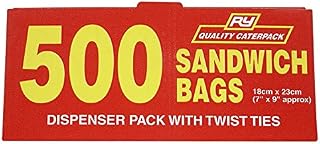 Caterpack by Robinson Young Plastic Sandwich Food Bags. 500 pack 18cm x 23cm. Ideal for packed lunches/food/fruit and Veg, or storing small items.