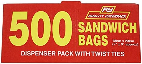 CATERPACK BY ROBINSON YOUNGSandwich Food Bags | 500 Pack | Twist Ties | Freezer Safe