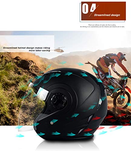 ZLYJ Casco Moto Motocicletta Bluetooth Open Face