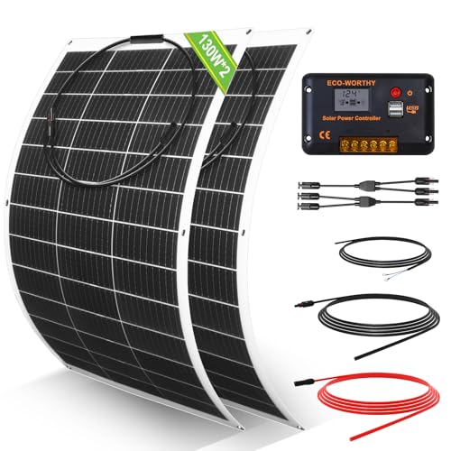 ECO-WORTHY 260W 12V Flexible Solar Panel Kit for Off-Grid