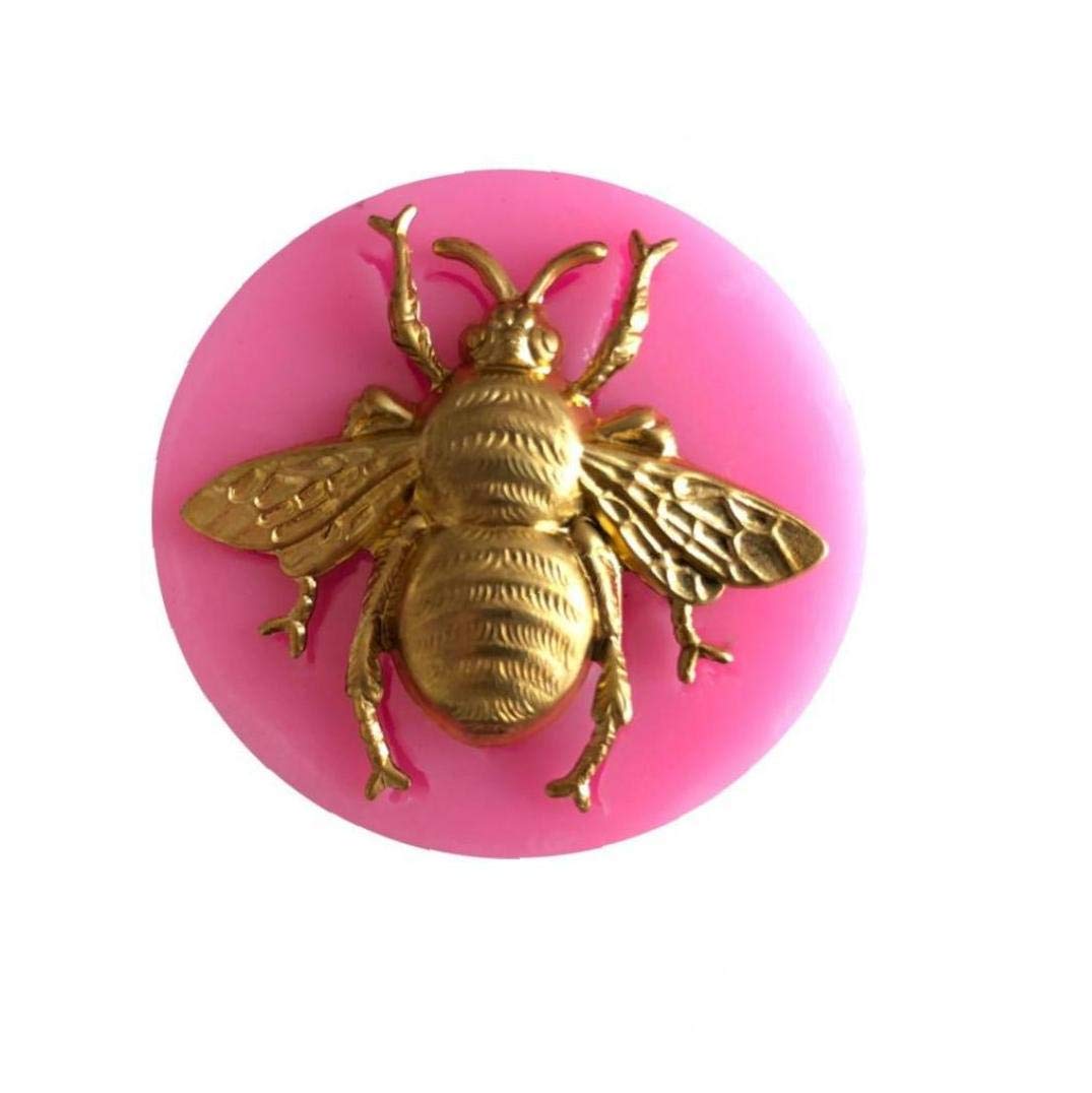 Byfri Pink 1Pcs 3D Bumble Bee Cake Silicone Mold Fondant Candy Chocolate Clay Mould Kitchen Baking Sugarcraft Cake Decorating Tools