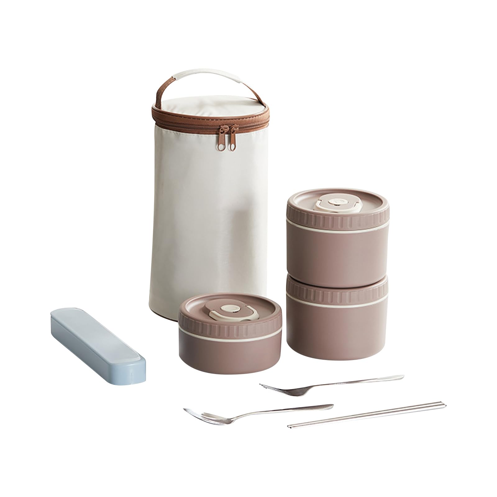 Juego de fiambreras aisladas con varios compartimentos, caja Bentos apta para microondas de acero inoxidable con bolsas térmicas para el uso en la oficina y en la escuela, recipiente robusto Bentos