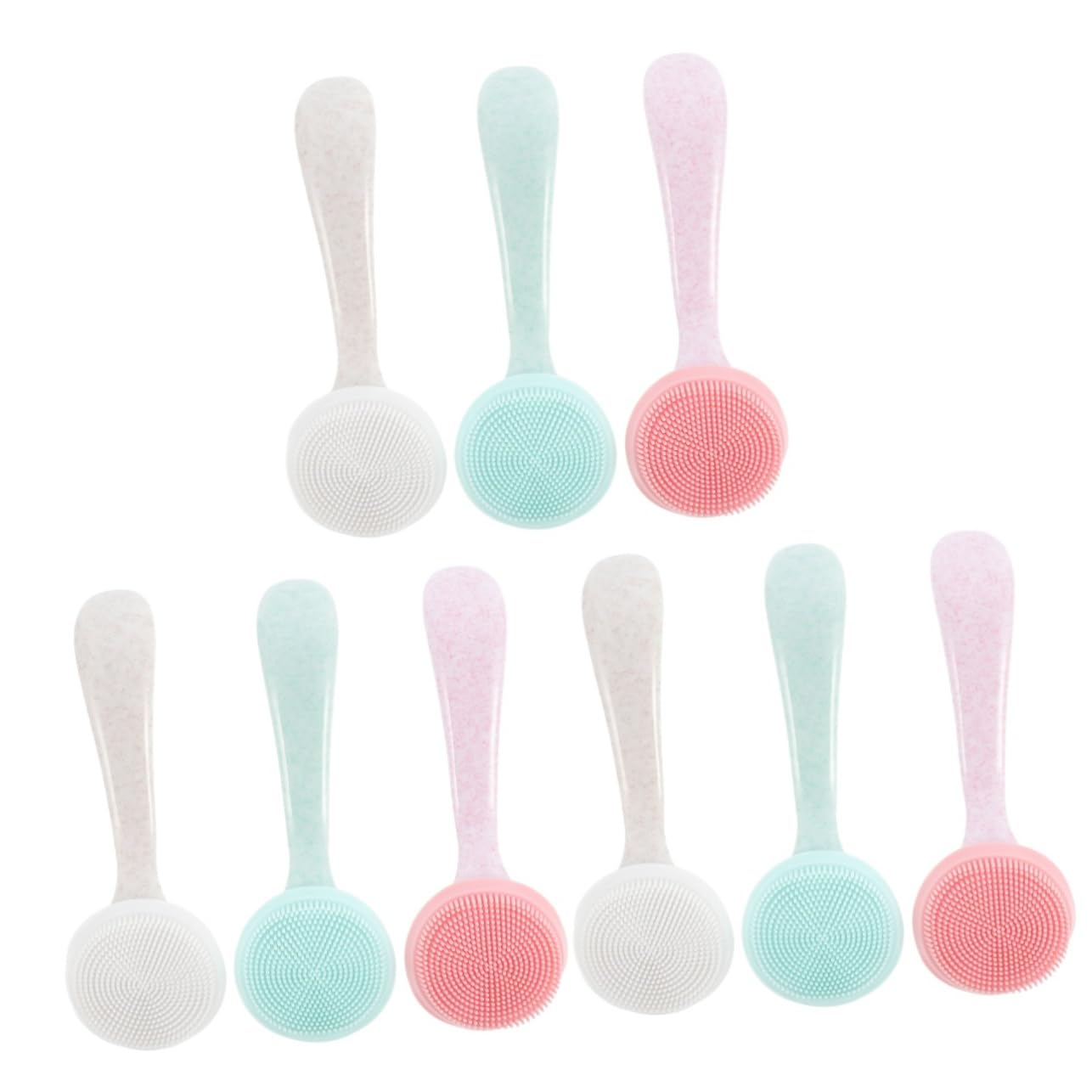 FRCOLOR 9piezas Cepillo De Limpieza Facial De Silicona De Herramienta Manual Para Limpieza Profunda y Eliminación De Impurezas Piel