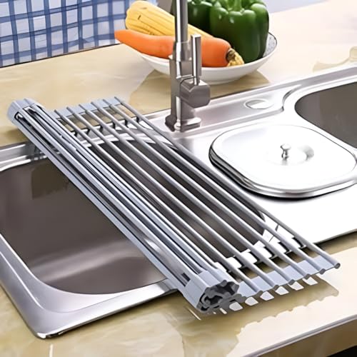 Dayish Roll Up Over The Sink Rack | Multipurpose Dish Drying Rack...