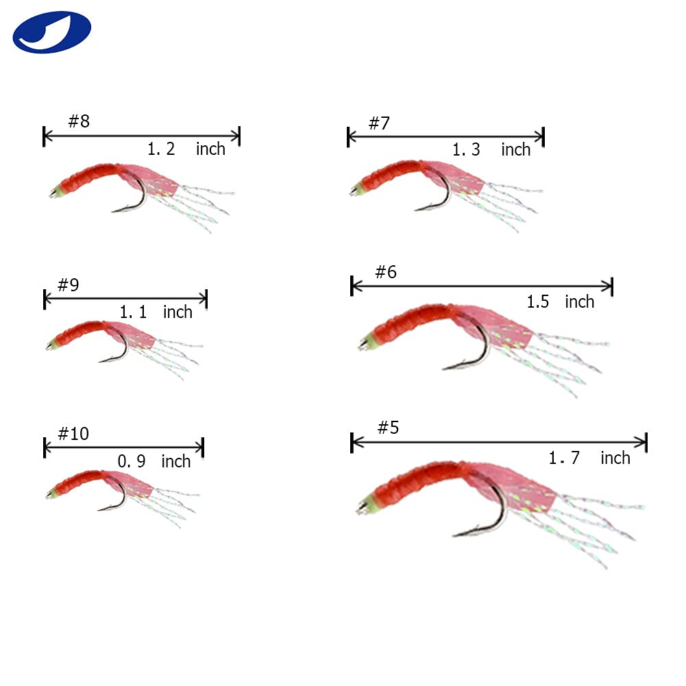 6 Hook/Set Fishing Rigs Red Feather Fish Skin Rubber Silk String Hook Fishing Lure Saltwater Freshwater Bait Rig Tackle 5#6#7#8#9#10# (#8-10 Packs)