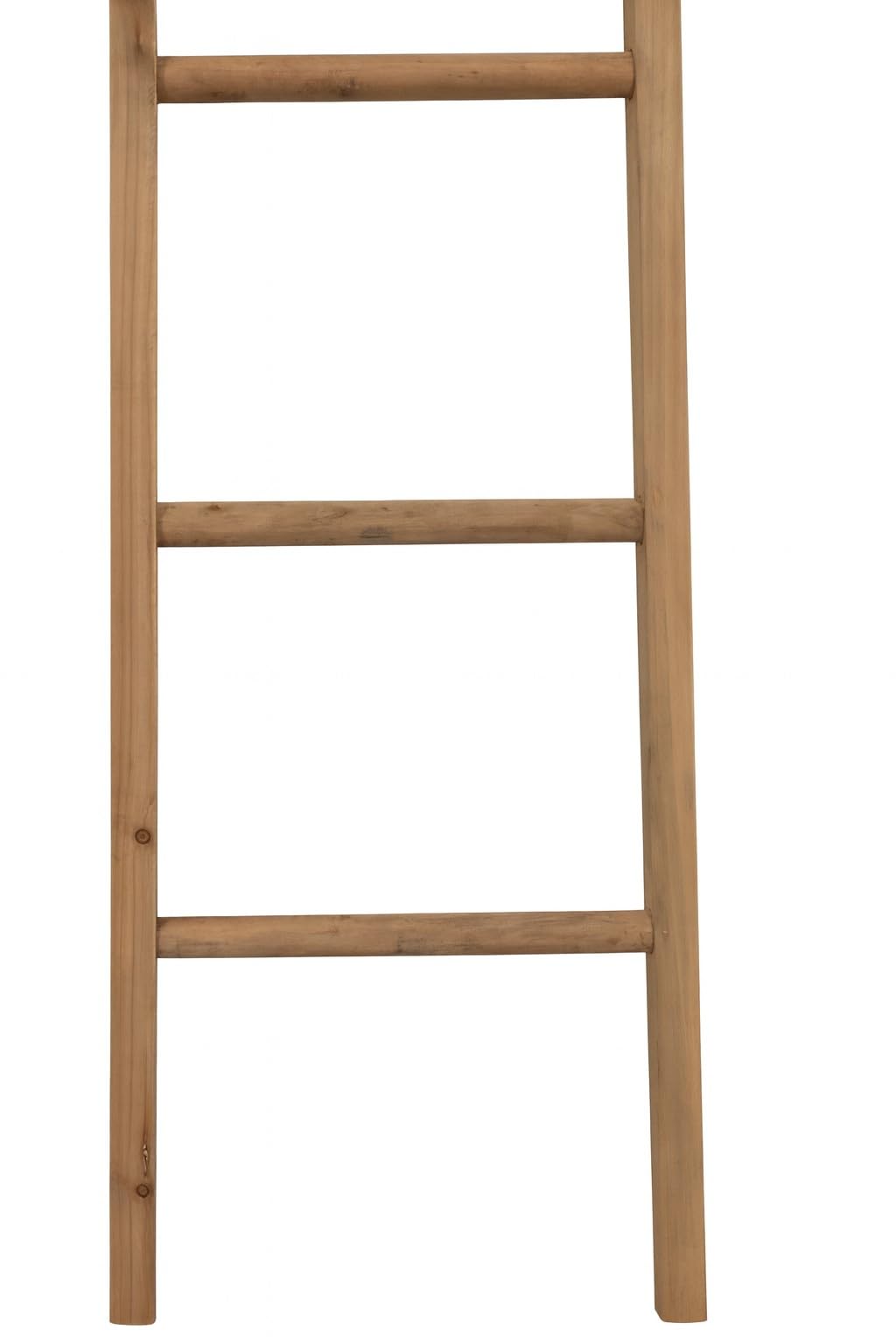 Biscottini Échelle de salle de bain 130 x 35 x 4 cm – Échelle décorative en bois – Porte-serviettes en bois – Porte-serviettes mural en métal et bambou