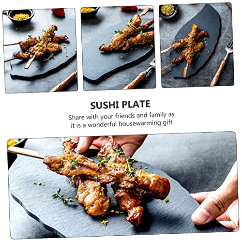 Plato para Cena en Forma de Hoja Negro Luxshiny miniatura 6